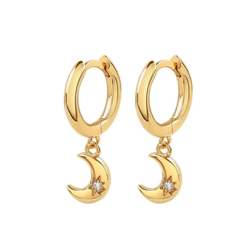 925 Sterling Silver Needle Vintage Gold Earrings Luxury Long Chain Tassel Crystal Hoop Earrings for Women Party Trend Jewelry