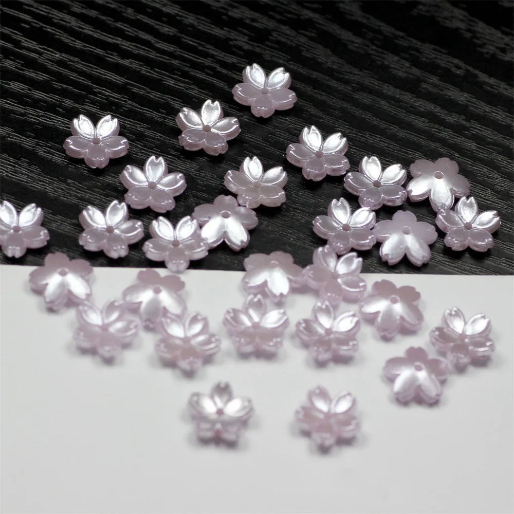 50Pcs/lot 10MM Acrylic Flowers Beads Sakura Spacer Beads Findings Charms For Jewelry Making DIY Bracelet Necklace Accessories