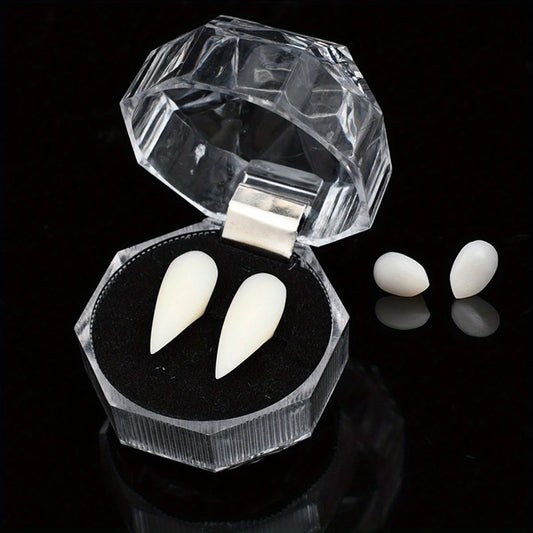 Fangs Dentures Props Halloween Decoration Props Resin Fake Teeth With Solid Glue Denture Adhesive Halloween Party Decor