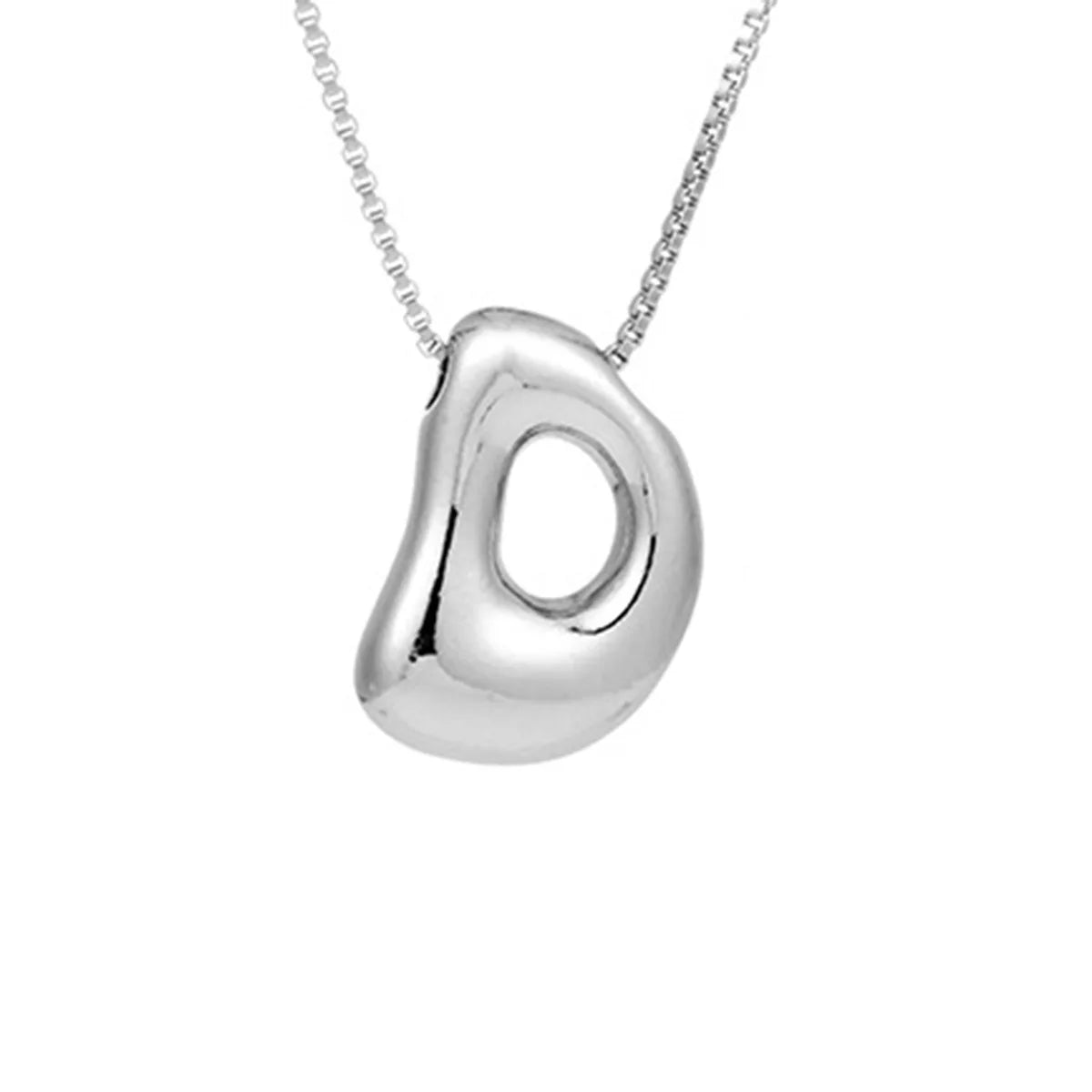 Delicate Chunky Balloon 26 Letter Necklace Bubble Initial Alphabet Pendant Box Chain Choker Stainless Steel Gold Plated Jewelry