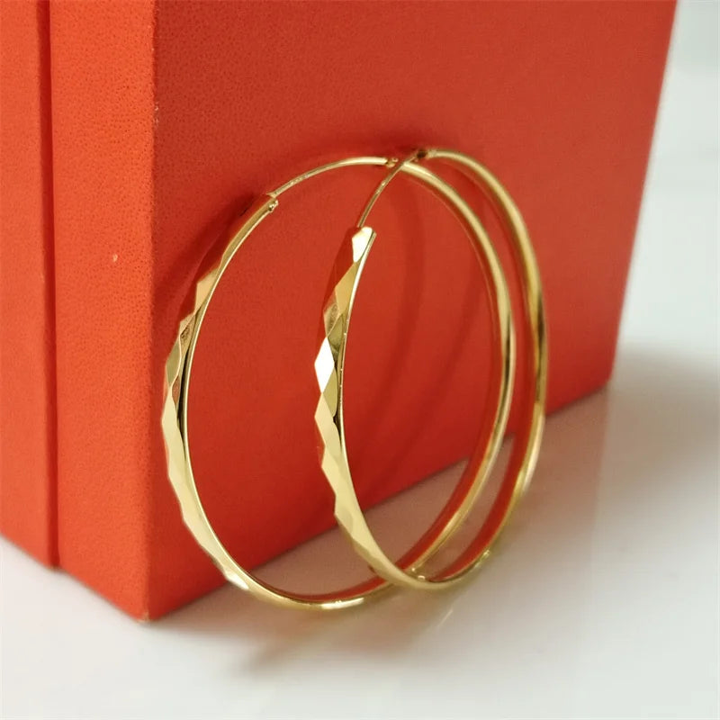 Senlissi - 925 Sterling Silver Hoop Earrings For Women 18K Gold Plated Jewelry Dazzling Women's Hoops Earrings Christmas Gifts
