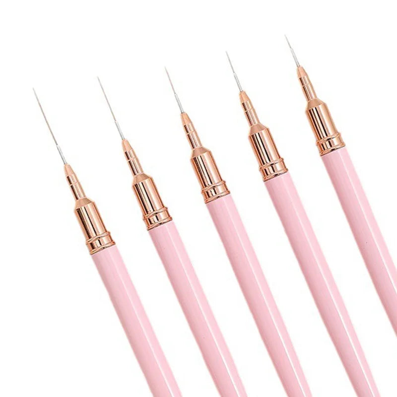 7/9/11/15/25MM Nail Liner Brush Set Handle Nail Art Pen Brush Drawing Lines Stripe Painting Flower Pen Manicure Tools Nail Art