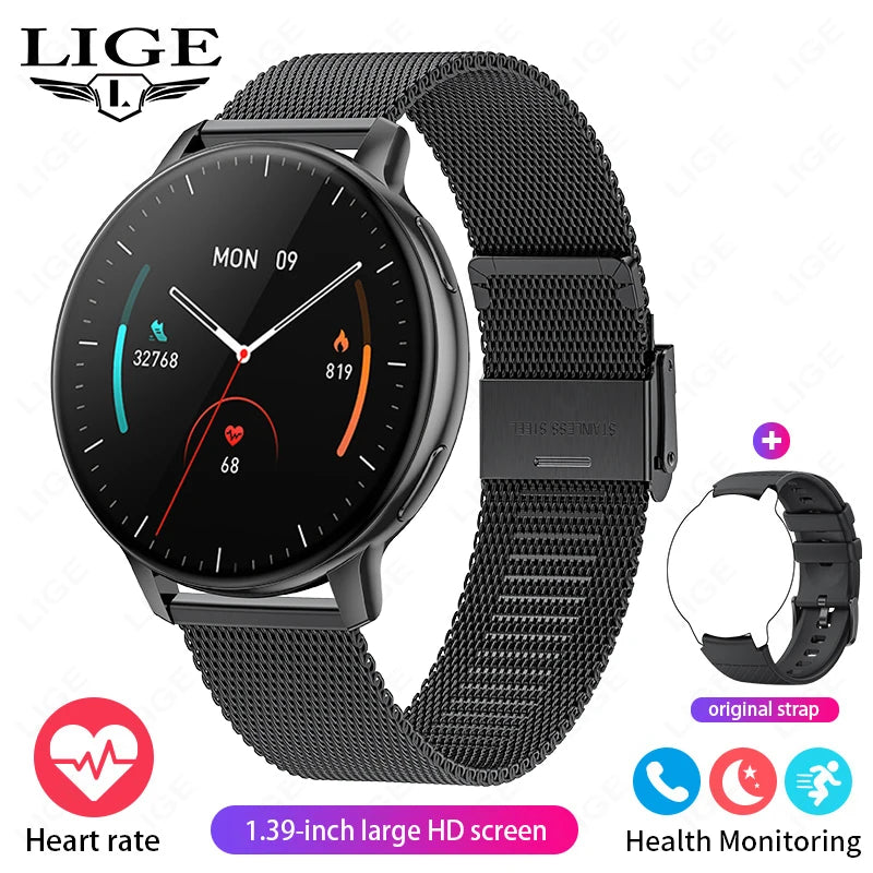 LIGE Bluetooth Call Smart Watch Women Custom Dial Watches Men Sport Fitness Tracker Heart Rate Smartwatch For Android IOS 2025