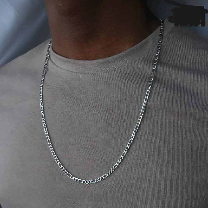WG  Fashion Cuban Link Curb Chain Necklace Figaro Square Box Chains For Men Jewelry Gift