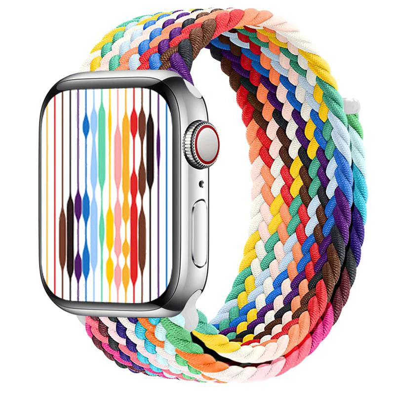 Braided Solo Loop For Apple watch Ultra 2 Band 40mm 44mm 49mm 45mm 41mm 38mm 42mm Elastic bracelet iWatch series 9 8 7 se Strap