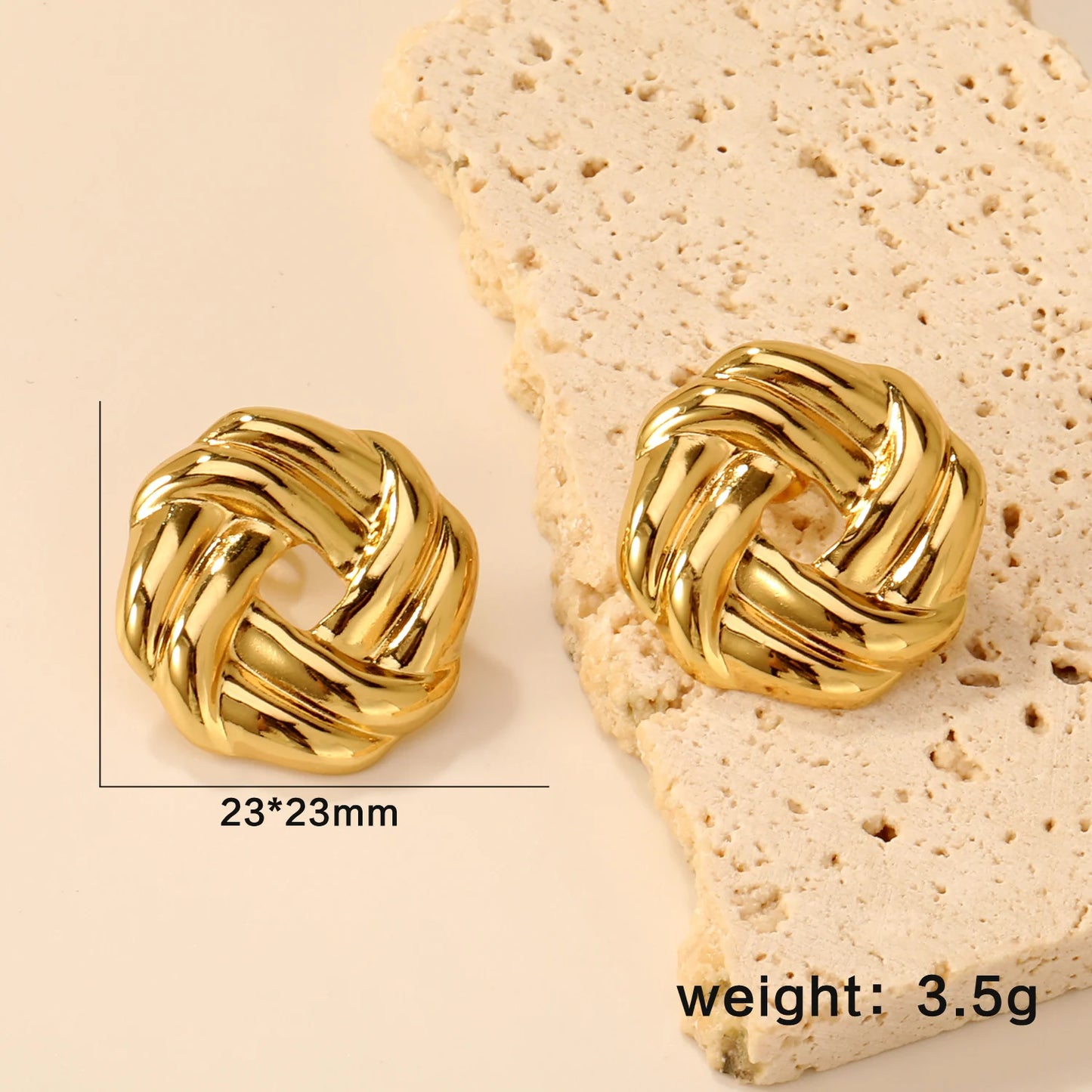 LUXUKISSKIDS 2PC Women's Fashion Trendy Stainless Steel Flower Earrings Necklace Set Gold-Plated Jewellry Party Dressing Gifts