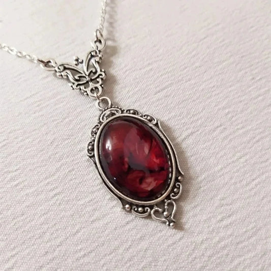 Vintage Red Quartz Crystal Necklace 2025 Men's And Women's Talisman Pendant Classical Style Jewelry Accessories