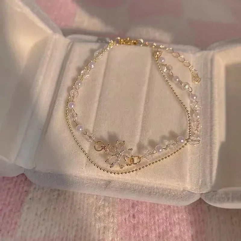 1Pcs Luck Five Leaf Flower Pendant Jewelry Bracelet for Women Gift Fashion Trendy Clover  Bracelet Earring Party Jewelry Gift