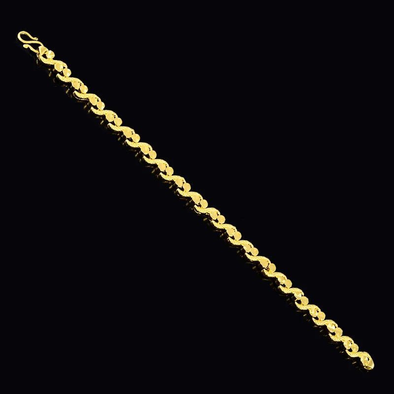 2025 New 24K Real Gold Bracelet Car Flower Gold Plated Bracelet for & Women's Wedding Jewelry Gift 6MM