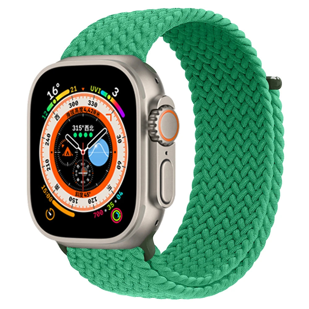 Braided Solo Loop For Apple watch Ultra 2 Band 40mm 44mm 49mm 45mm 41mm 38mm 42mm Elastic bracelet iWatch series 9 8 7 se Strap
