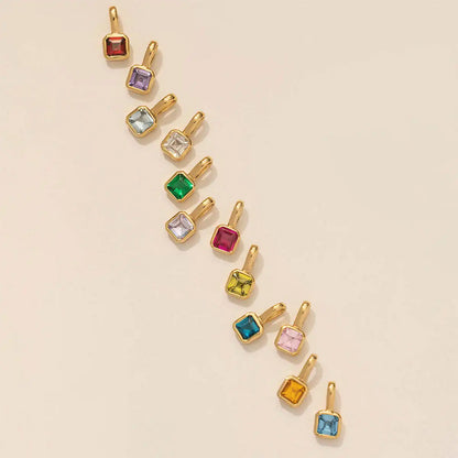 Stainless Steel Pendant DIY Birthstone Necklace for Woman Gold Color Designer Pendant Necklaces Bir
