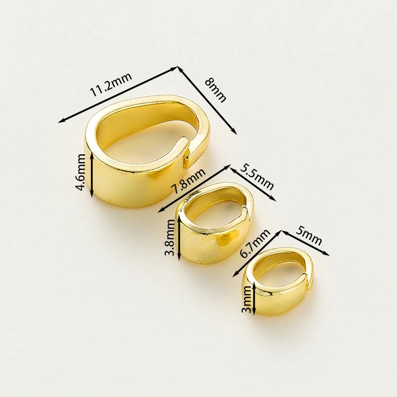 20pcs/lot 14K 18K Gold Color Pendant Pinch Bail Clips Melon Seeds Charm Clasps Connector Bulk For DIY Nacklace Making Findings