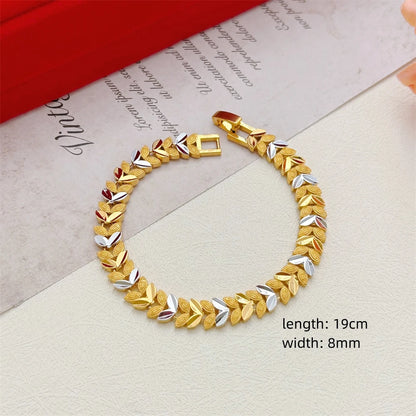 Stainless Steel Women's Hand Bracelet Crown Heart Leaves Flower Wide Chain Wristband Pulsera Femme Vintage Jewelry Party Gifts