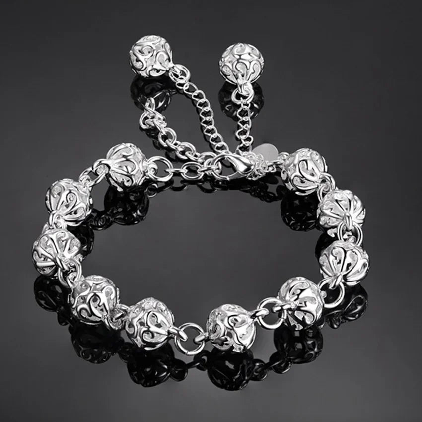Creative Twist Circle Chain Women Men Silver Plated Bracelets New High 925quality Fashion Jewelry Christmas Gifts H070