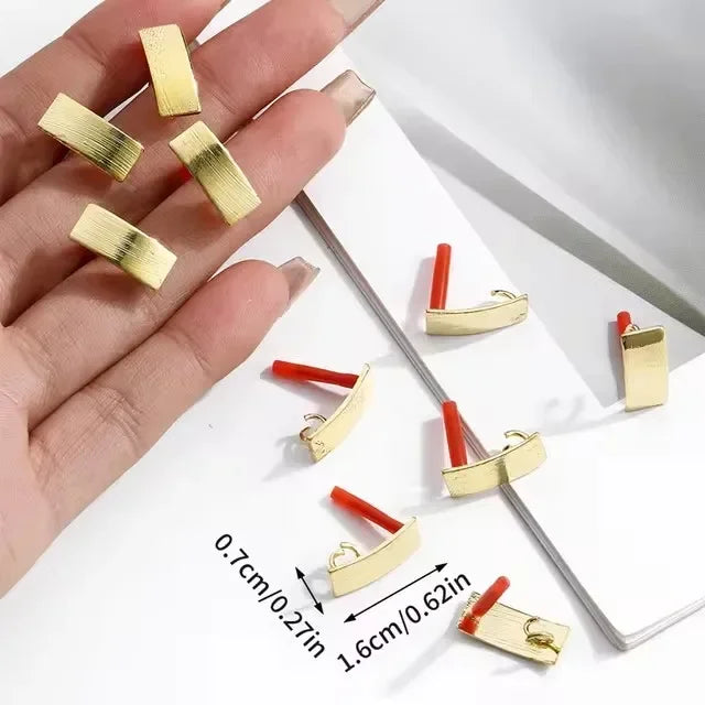 10pcs/set DIY Stainless Steel Earrings Connectors Round Irregular Gold Color Earrings Back Earrings Setting for Jewelry Making