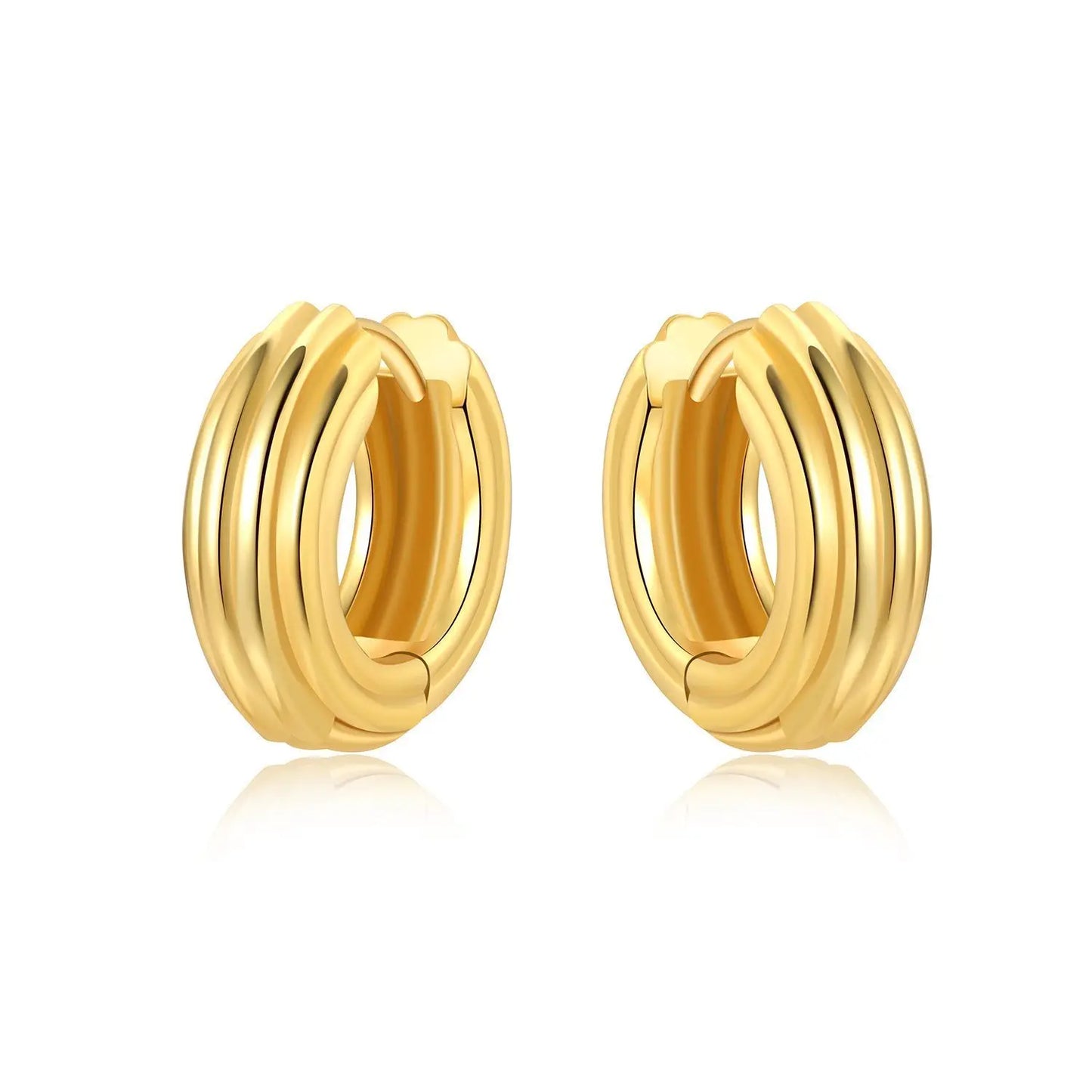 Original 2025 S925 Sterling Silver Zircon 18K Gold Lining Vintage Hoop Earrings for Women Birthday Party Wedding Gift Jewellery