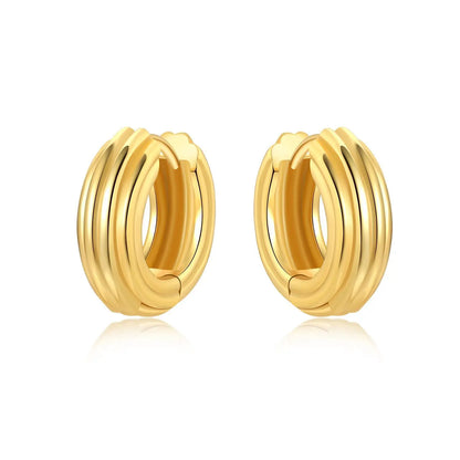 Original 2025 S925 Sterling Silver Zircon 18K Gold Lining Vintage Hoop Earrings for Women Birthday Party Wedding Gift Jewellery