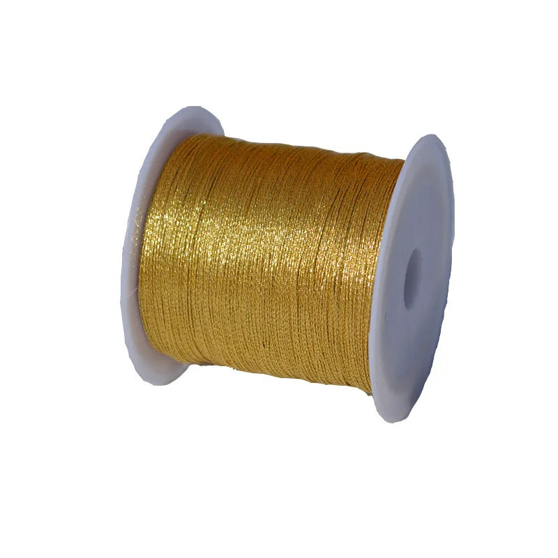 0.4mm 50m Nylon Gold Silver Thread Jewelry Cord Wire For DIY Bracelet Beading Making Needlework Material Craft Accessory Supply