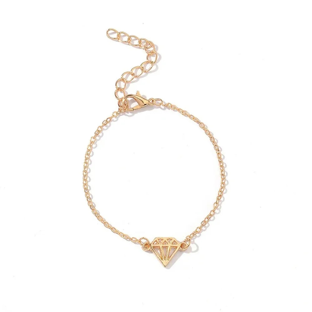 SUMENG 4pcs/Set New Arrival Bohemia Leaf Knot Hand Cuff Link Chain Charm Bracelet Bangle For Women 2024 Fashion Jewelry Gifts