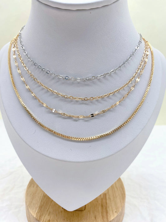 Fashion necklace accessories, collarbone chain 45+5 cm, golden stainless steel chain link necklace, fashion jewelry, adjustable