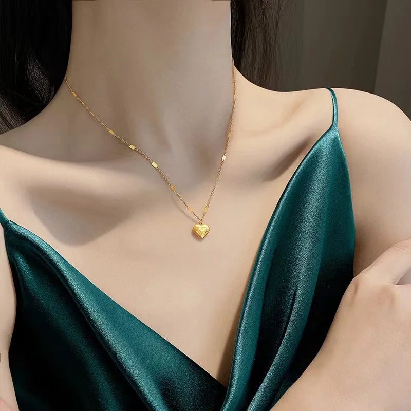 EILIECK 316L Stainless Steel Simple Zirconia Pearl Pendant Necklace For Women Fashion Collar Neck Chain Waterproof Jewelry Gift