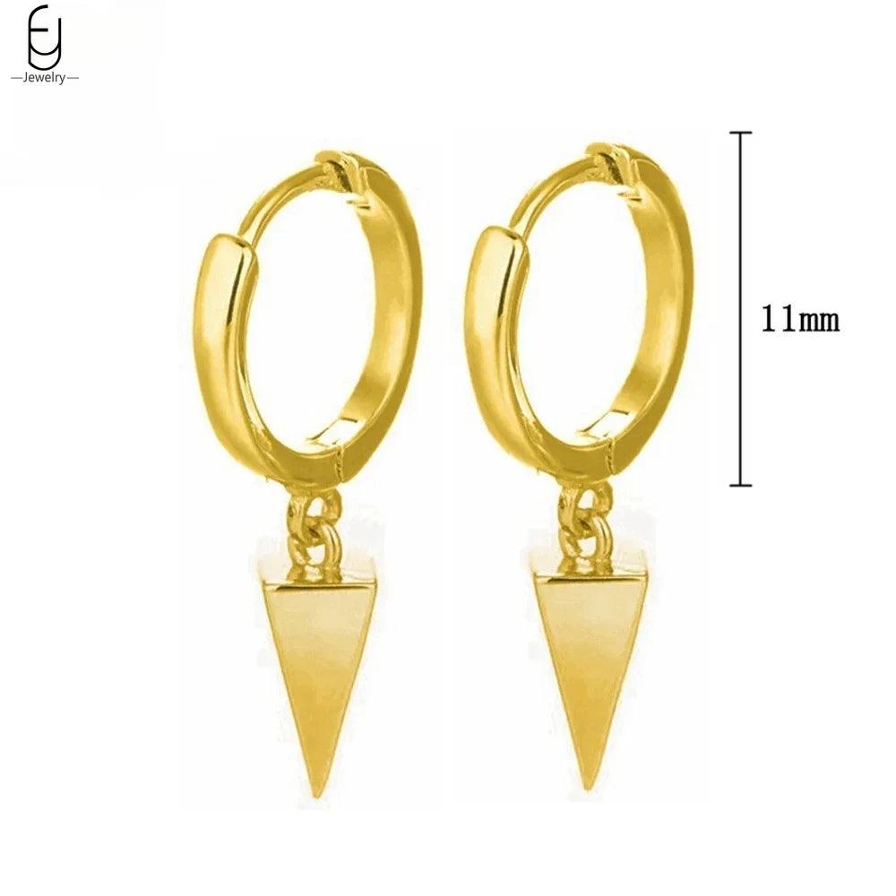 925 Sterling Silver Needle Vintage Gold Earrings Luxury Long Chain Tassel Crystal Hoop Earrings for Women Party Trend Jewelry
