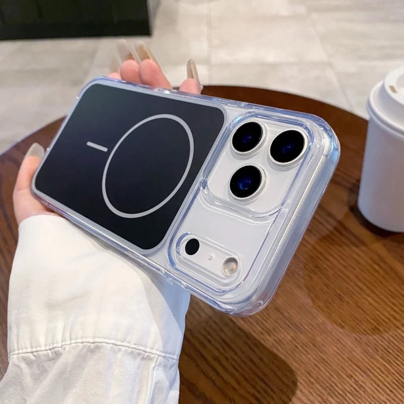 Anti-yellowing Matte Back Panel Magnetic Phone Case For IPhone17 Pro Max Air Wireless Charging Clear Soft Border Anti-Drop Cover