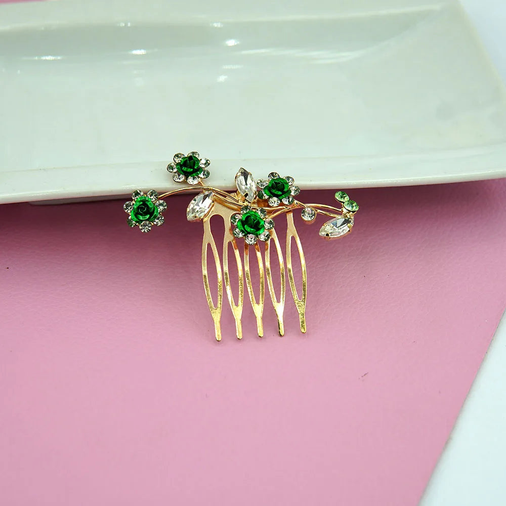 Fashion Hair Combs Flowers Jewelry Crystal Women Hairpins Bridal Hair Ornament Handmade Wedding Accessories Gift