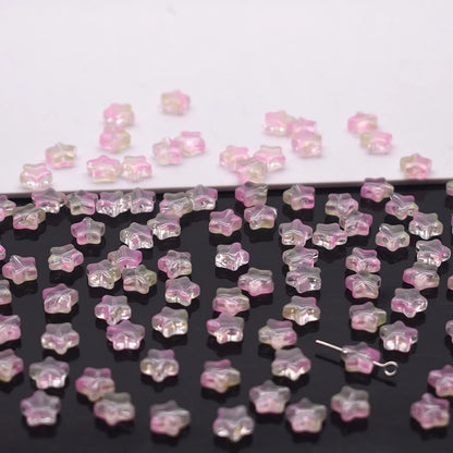 Mixed-color 8mm 60pcs Star Beads Czech Glass Loose Spacer Beads Handmade Diy Accessories Jewelry Making Necklace Earrings