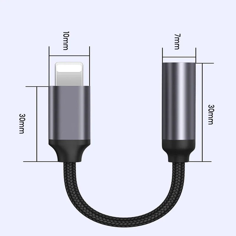 For IOS To 3 5 MM Jack Cable Adapter AUX For iPhone 12 13 14 Pro Adapter Headphone Connector Audio Splitter iphone accessories