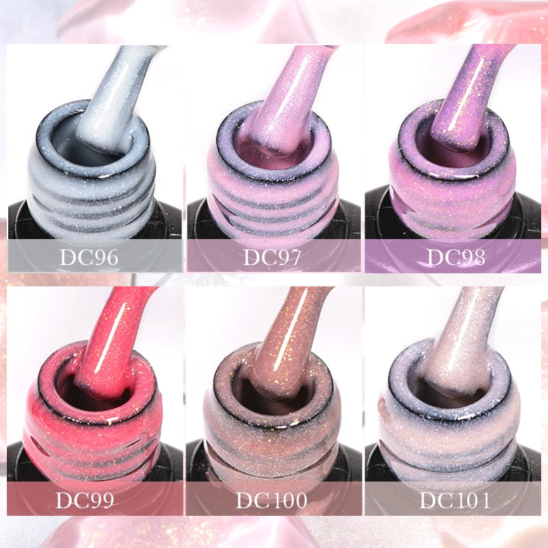 7ml Glitter Rubber Base Gel Polish Pink White Soak Off UV LED Self-leveling UV Construction Gel Varnish Manicure Nail Supplies