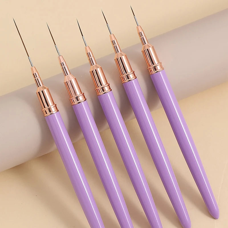 7/9/11/15/25MM Nail Liner Brush Set Handle Nail Art Pen Brush Drawing Lines Stripe Painting Flower Pen Manicure Tools Nail Art