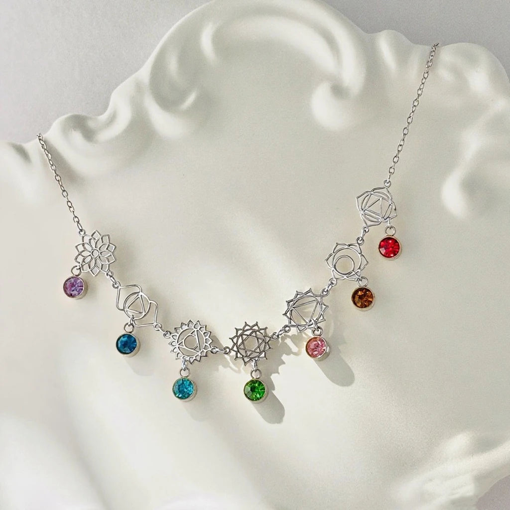 7 Chakra Necklace for Women The Power of Chakra Charm Choker Yoga Balance & Transforation Pendant Necklace Energy Energy