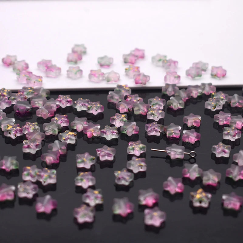 Mixed-color 8mm 60pcs Star Beads Czech Glass Loose Spacer Beads Handmade Diy Accessories Jewelry Making Necklace Earrings