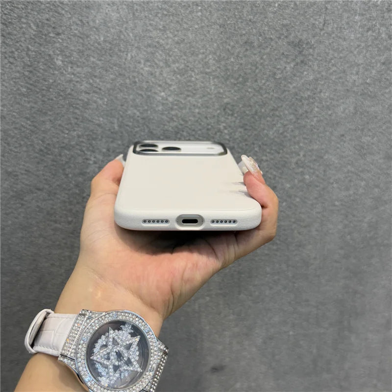 Luxury Solid Color PU Leather Magsafe Case For iPhone 17 Air 17Pro 17Pro Max Active Touch Camera Button Lens Protection Cover