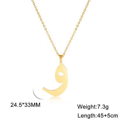 Cazador Gold Color 28 Arabic Letter Necklace for Women Stainless Steel Arab Alphabet Pendant Choker Necklaces Jewelry 2024 Trend