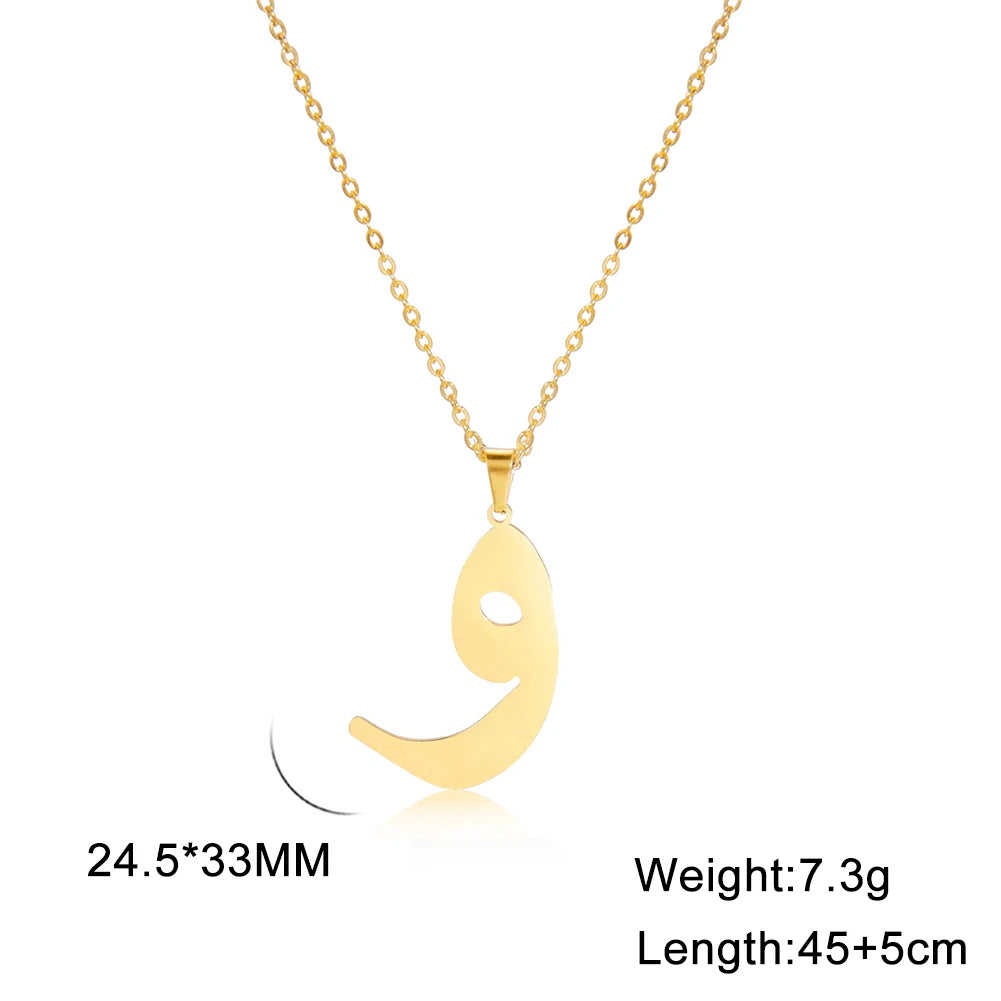 Cazador Gold Color 28 Arabic Letter Necklace for Women Stainless Steel Arab Alphabet Pendant Choker Necklaces Jewelry 2024 Trend