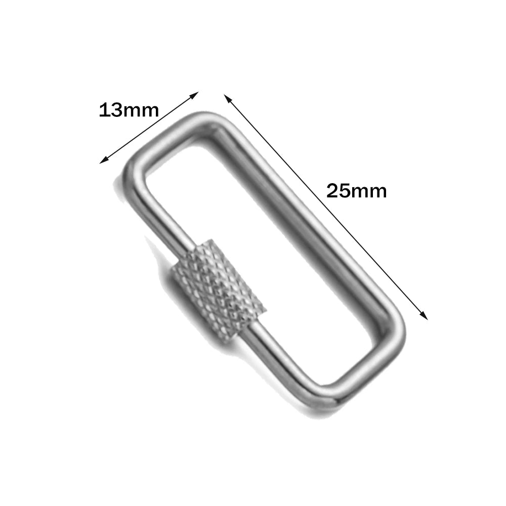 5pcs Gold Stainless Steel Heart Screw Carabiner Lock Connector Fastener Clip For DIY Necklaces Keychain Jewelry Making Supplies