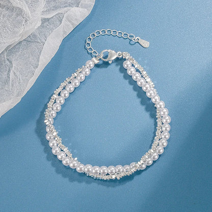 925 Sterling Silver Shiny Zircon Flower Bracelets For Women Charm Temperament Chain Bracelet Party Wedding Jewelry Holiday Gifts