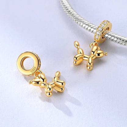 Gold Series DIY Charms Bead Original 925 Sterling Silver Inlaid Zirconium Sun Leopard Pendants Fit Bracelet Jewelry Gift Marking