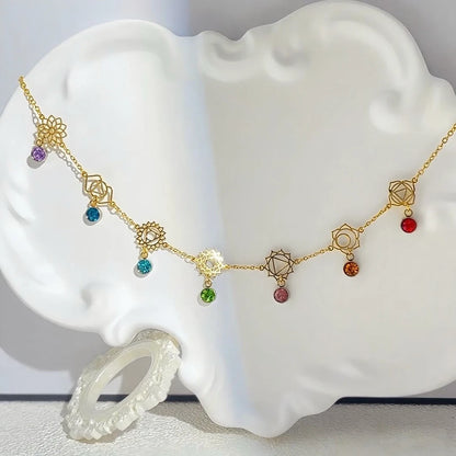 7 Chakra Necklace for Women The Power of Chakra Charm Choker Yoga Balance & Transforation Pendant Necklace Energy Energy