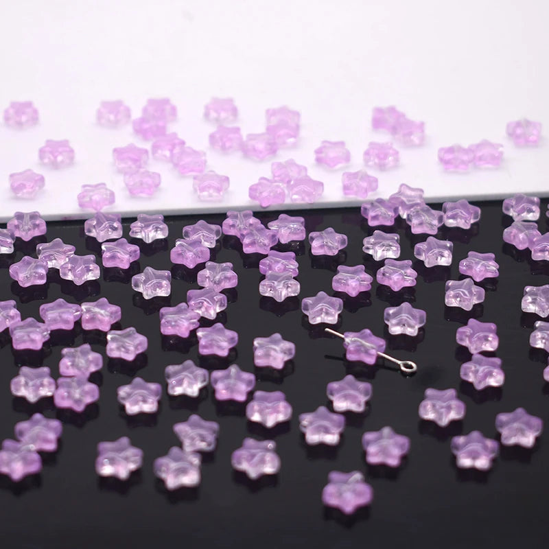 Mixed-color 8mm 60pcs Star Beads Czech Glass Loose Spacer Beads Handmade Diy Accessories Jewelry Making Necklace Earrings
