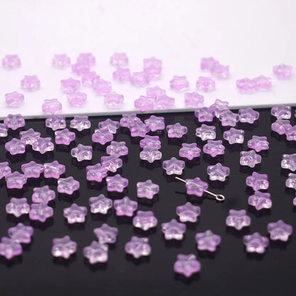 Mixed-color 8mm 60pcs Star Beads Czech Glass Loose Spacer Beads Handmade Diy Accessories Jewelry Making Necklace Earrings