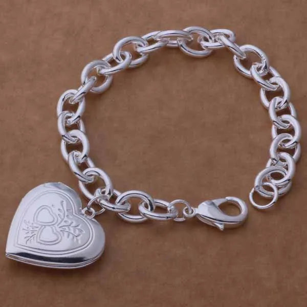 925 Sterling Silver Bracelet Heart High Quality Romance Chain For Woman Men Fashion Engagement Party Wedding Jewelry Gift