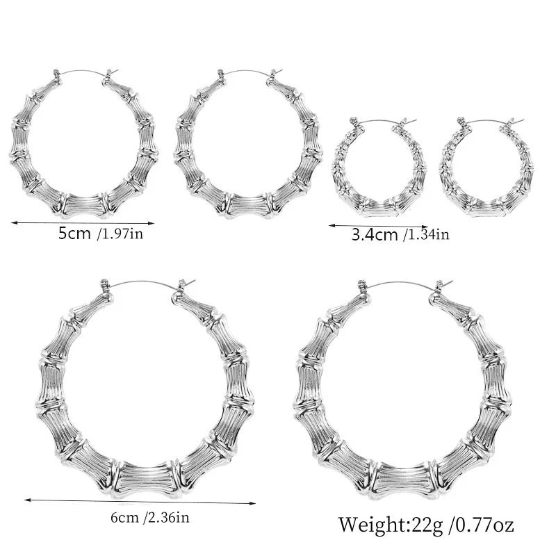 Cross border fashion earrings from Europe and America, large circular earring set, metal earrings for women's jewelry
