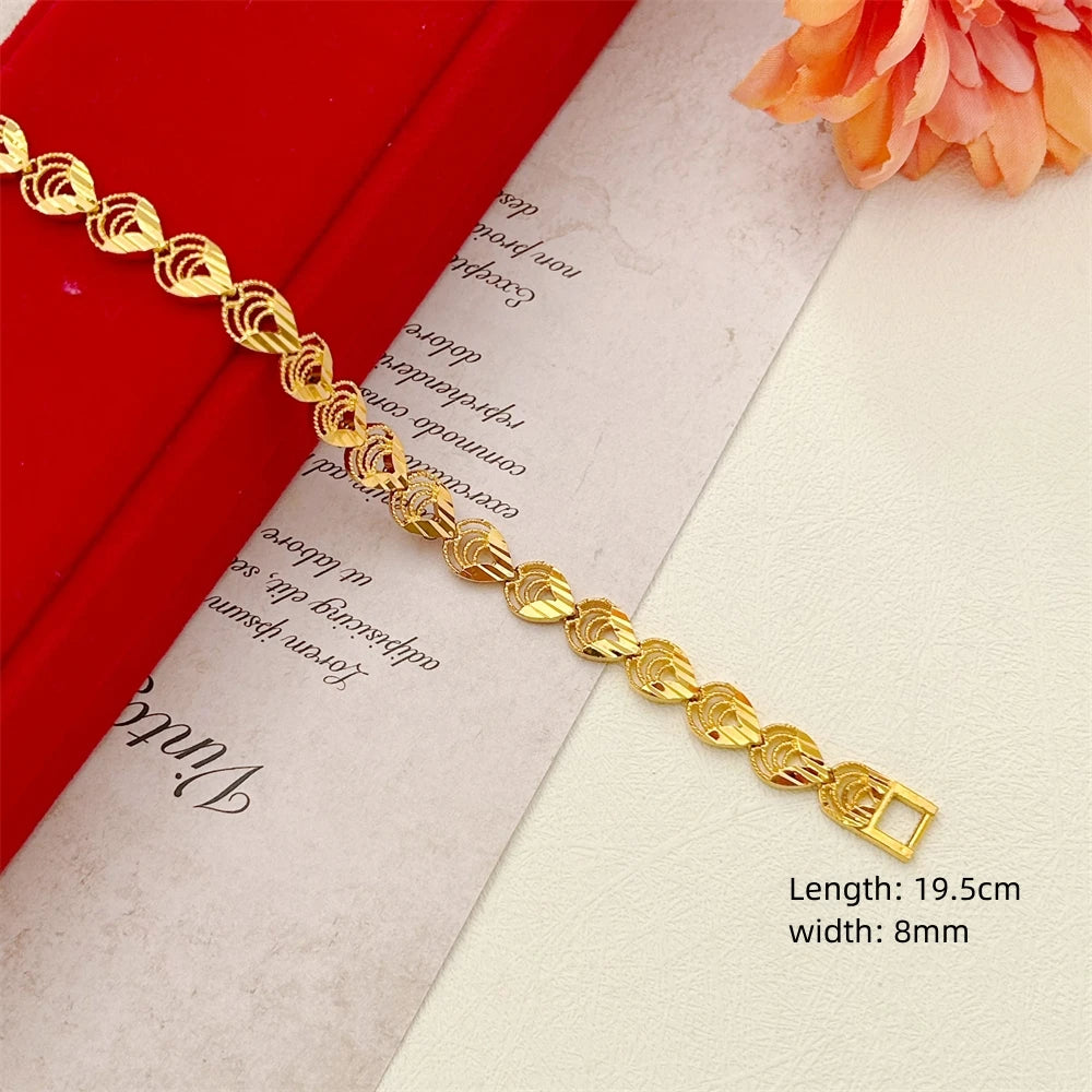 Stainless Steel Women's Hand Bracelet Crown Heart Leaves Flower Wide Chain Wristband Pulsera Femme Vintage Jewelry Party Gifts