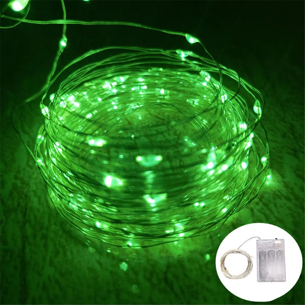 1Pack Fairy Light String Led Copper Wire String Light 1/2/3/5/10M Battery Powered For Bedroom Garden Party Wedding Decoration