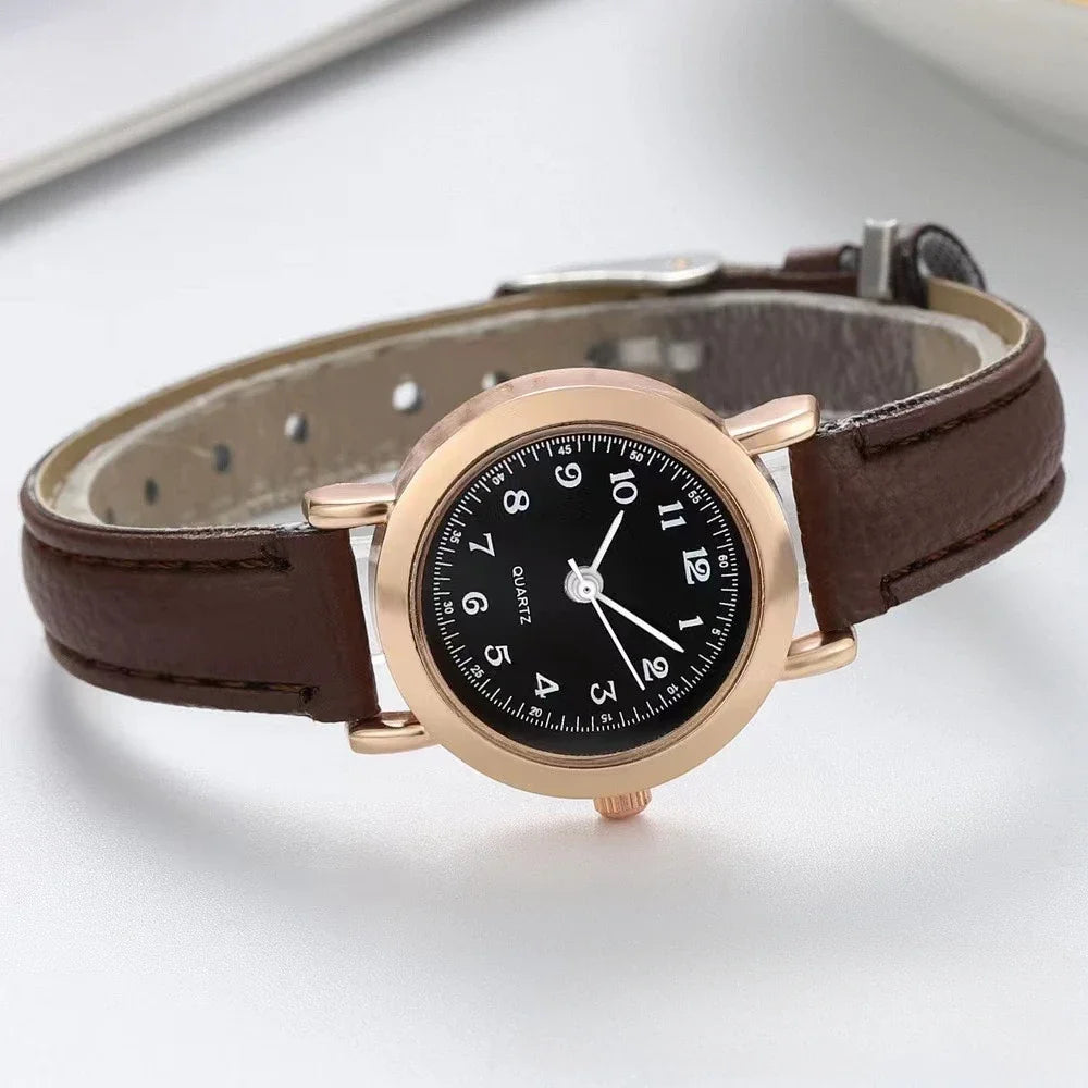 Simple Women Watches Small Round Girl's Belt Watches Quartz Wristwatches Dress Women's Watch Gift Women Watches Reloj Para Mujer