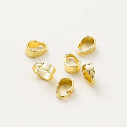 20pcs/lot 14K 18K Gold Color Pendant Pinch Bail Clips Melon Seeds Charm Clasps Connector Bulk For DIY Nacklace Making Findings