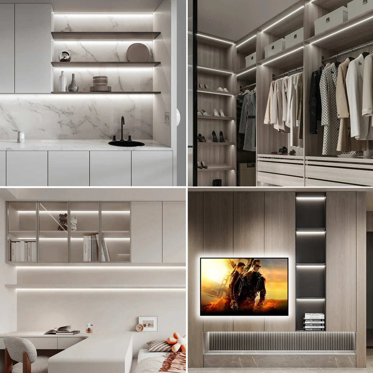COB Linear Embedded LED Strip Ceiling Grille Panel Wall Decoration Lights,LED Tape Self-Adhesive Living Room Ambient Wall Lamp